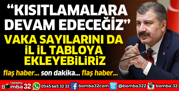 VAKA SAYILARINI DA İL İL TABLOYA EKLEYEBİLİRİZ