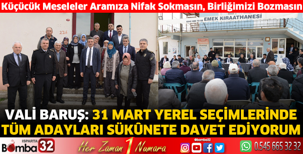 Vali Baruş Keçiborlu'da vatandaşla buluştu