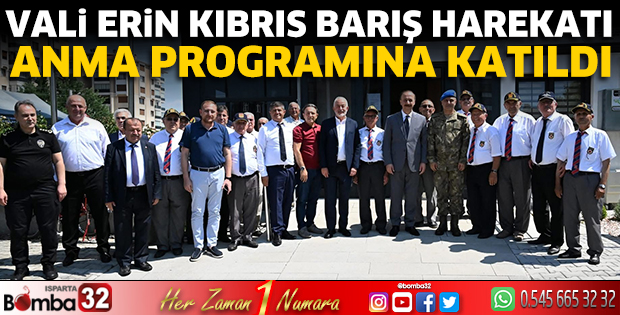 Vali Erin anma programına katıldı