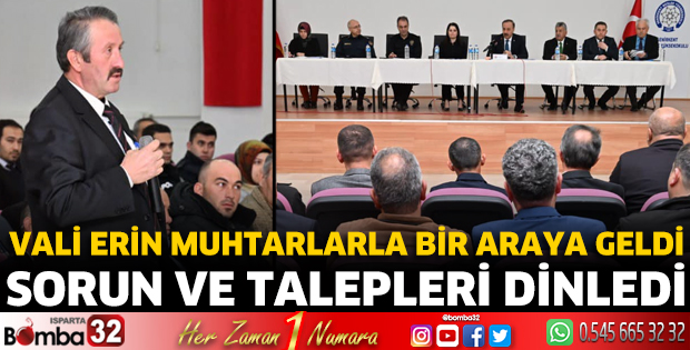 Vali Erin muhtarlarla bir araya geldi