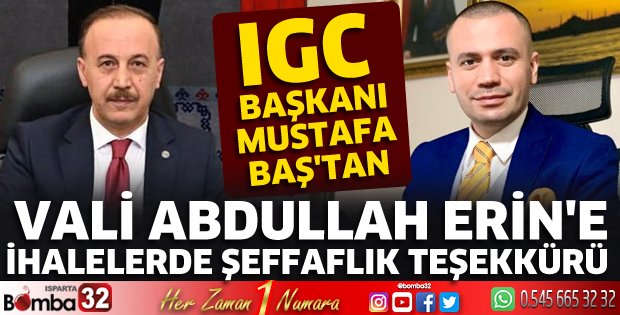 Vali Erin'e ihalelerde şeffaflık teşekkürü 