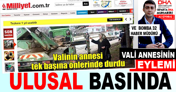 VALİ ANNESİNİN EYLEMİ ULUSAL BASINDA