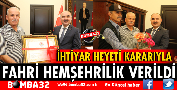 VALİ GÜNAYDIN‘A FAHRİ HEMŞEHRİLİK VERİLDİ