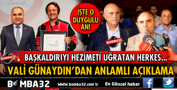 VALİ GÜNAYDIN'A ONUR ÖDÜLÜ TAKDİM EDİLDİ