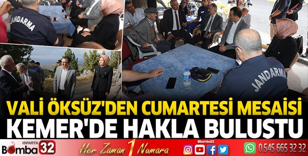 Vali Öksüz'den Cumartesi mesaisi