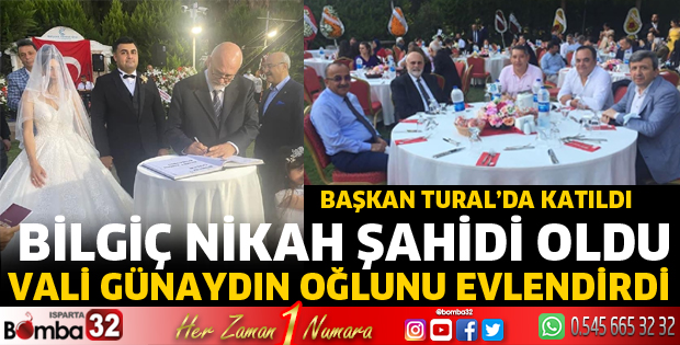 Vali Şehmus Günaydın oğlunu evlendirdi