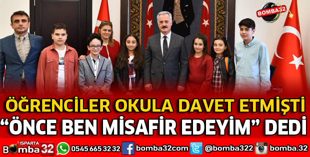 VALİ SEYMENOĞLU ÖĞRENCİLERİ AĞIRLADI