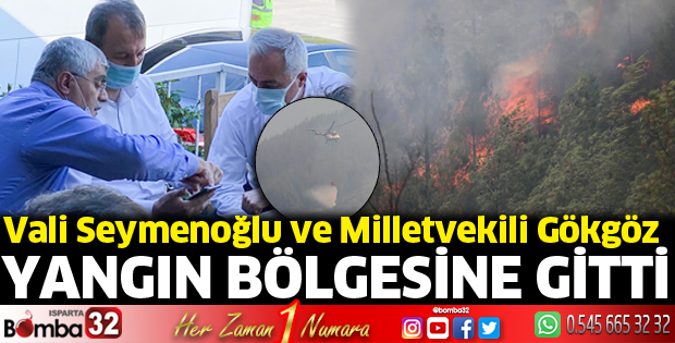 Vali Seymenoğlu ve Milletvekili Gökgöz yangın bölgesinde
