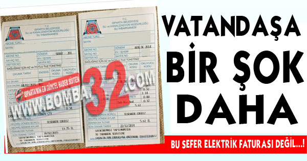 Vatandaşa Su faturası şoku!