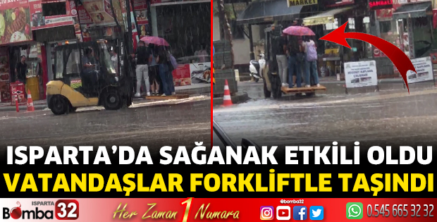 Vatandaşlar forkliftle taşındı