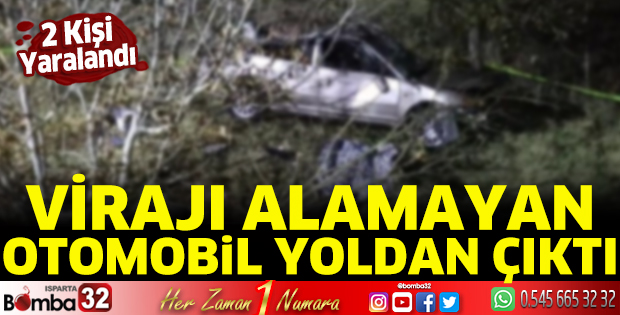 Virajı alamayan otomobil yoldan çıktı