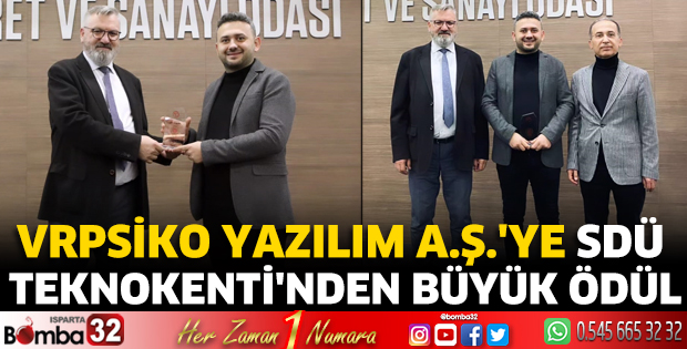 VRPsiko Yazılım A.Ş.'ye SDÜ Teknokenti'nden büyük ödül