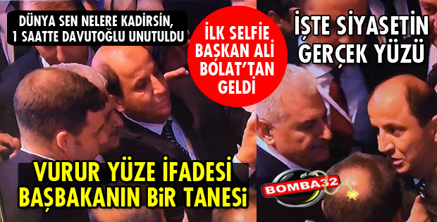VURUR YÜZE İFADESİ BAŞBAKANLA İLK SELFİE BİR TANESİ!