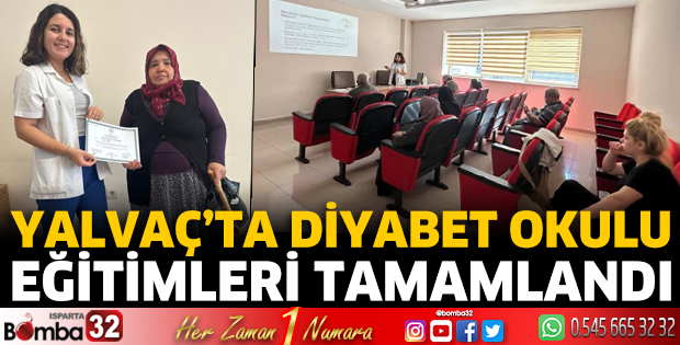 Yalvaç Devlet Hastanesi’nde Diyabet Okulu eğitimleri tamamlandı