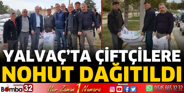 Yalvaç'ta çiftçilere nohut dağıtıldı