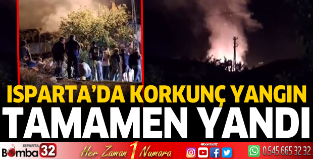 Yalvaç'ta ev tamamen yandı 