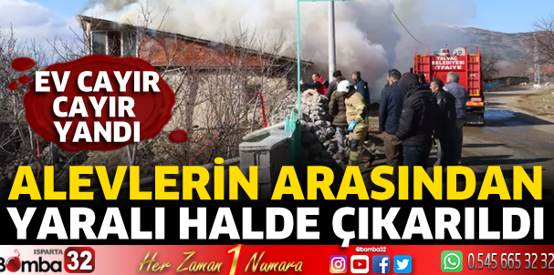 Yalvaç'ta ev yangını