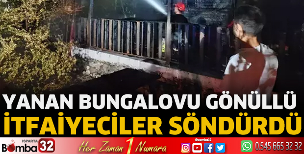 Yanan bungalovu gönüllü itfaiyeciler söndürdü