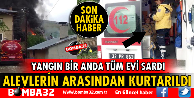 YANGINDAN YAŞLI KADINI İTFAİYE EKİPLERİ KURTARDI