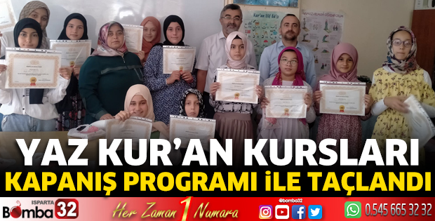 Yaz Kur'an Kursları kapanış programı ile taçlandı