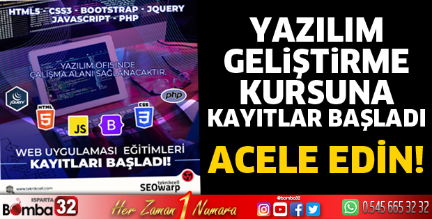 Yazılım Geliştirme Kursuna kayıtlar başladı