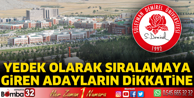 Yedek olarak sıralamaya giren adayların dikkatine