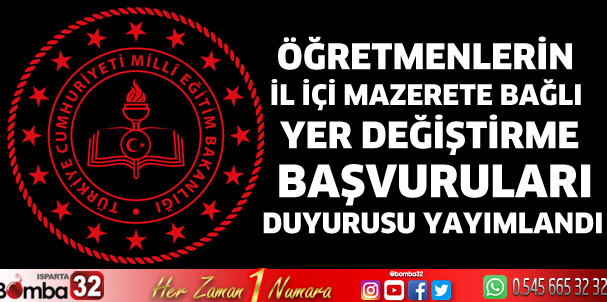 Yer değiştirme başvuruları duyurusu yayımlandı