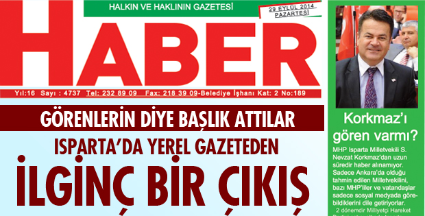 YEREL GAZETEDEN İLGİNÇ ÇAĞRI