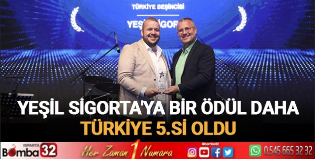 YEŞİL SİGORTA'YA BİR ÖDÜL DAHA TÜRKİYE 5.Sİ OLDU
