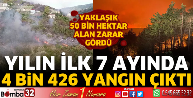Yılın ilk 7 ayında 4 bin 426 yangın çıktı