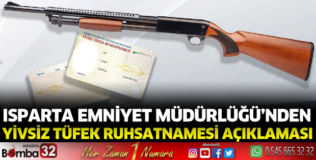 Yivsiz tüfek ruhsatnamesi açıklaması