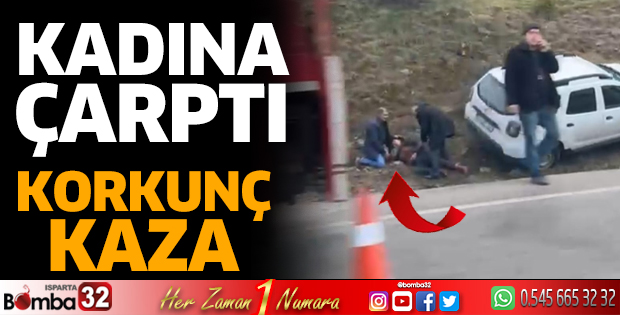 Yol kenarında bekleyen kadına çarptı 