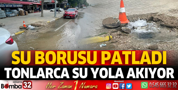 Yol kenarında su borusu patladı