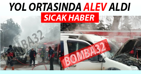 Yol ortasında yandı