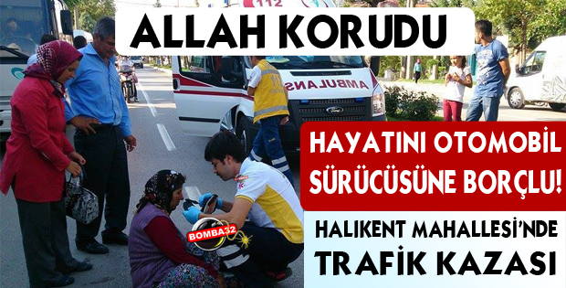 Yola Aniden Fırlayan Kadına Otomobil Çarptı!
