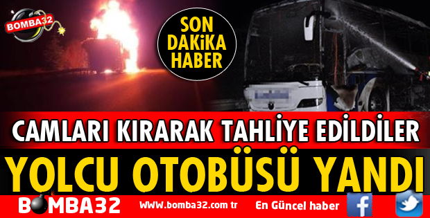 YOLCU OTOBÜSÜ CAYIR CAYIR YANDI