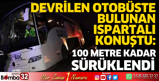 Yolcu otobüsü devrildi