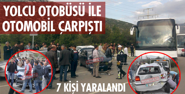 YOLCU OTOBÜSÜ İLE ÇARPIŞAN OTOMOBİL PARK HALİNDEKİ ARAÇLARA ÇARPTI