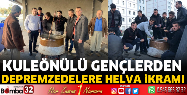 Yurtlardaki depremzedelere helva ikramı