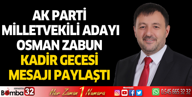 Zabun'dan Kadir Gecesi mesajı