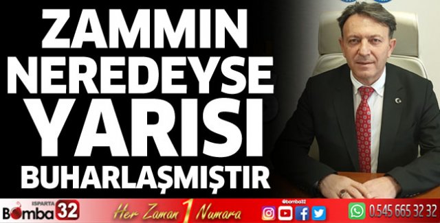 Zammın neredeyse yarısı buharlaşmıştır
