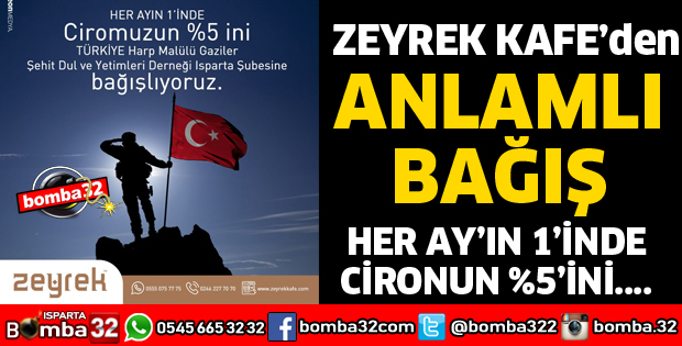 ZEYREK KAFE'DEN HER AY ANLAMLI BAĞIŞ